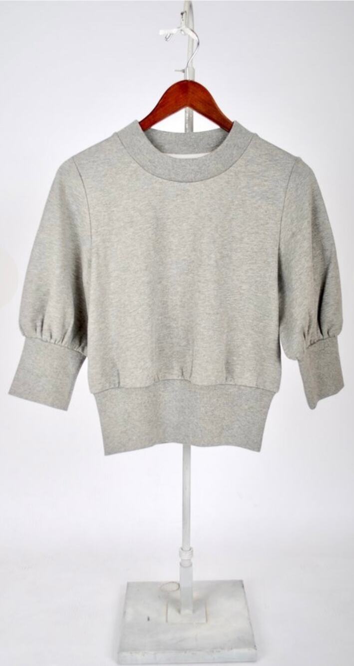 Philip Lim FrenchTerry Puff Sleeve Short Sleeve Sweatshirt